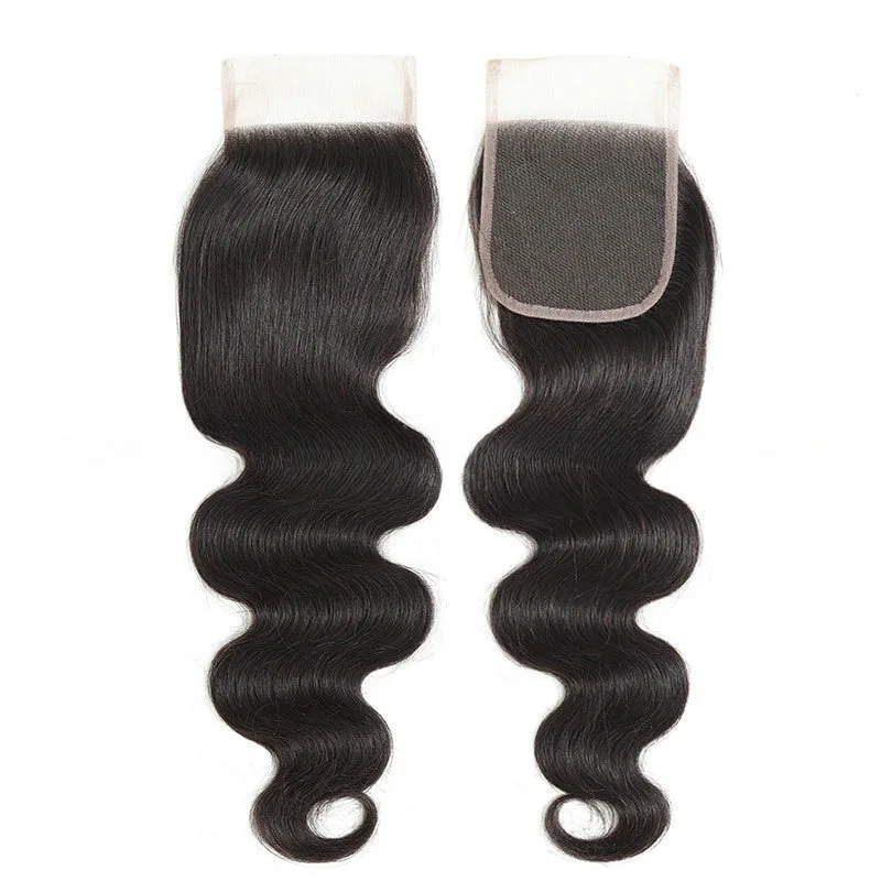 4X4 Lace Closure Straight & Body Wave Hair Human Hair Natural Color Remy Swiss Lace Closure Soft and Silky For Women