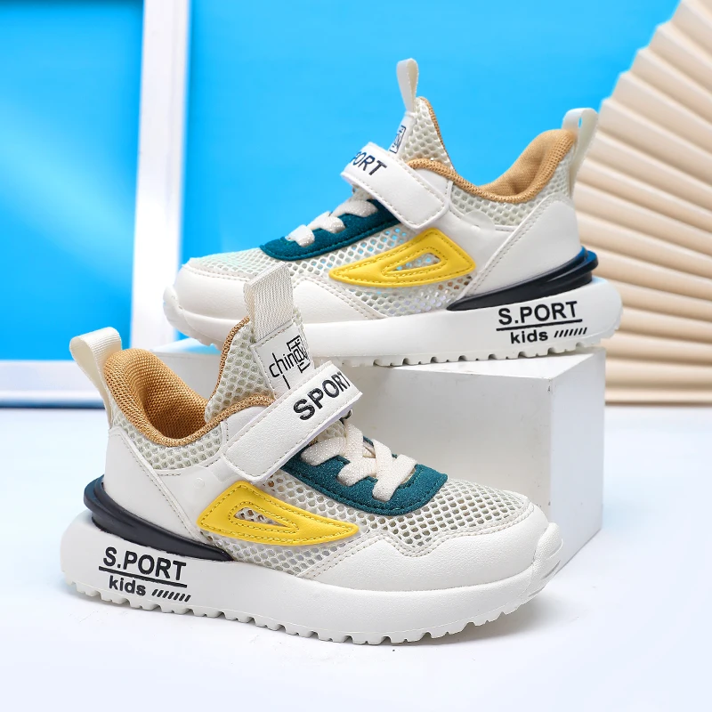 

Детская спортивная обувь для мальчиков, кроссовки для бега, Повседневные Дышащие Детские модные туфли, легкая обувь на платформе, лето 2022