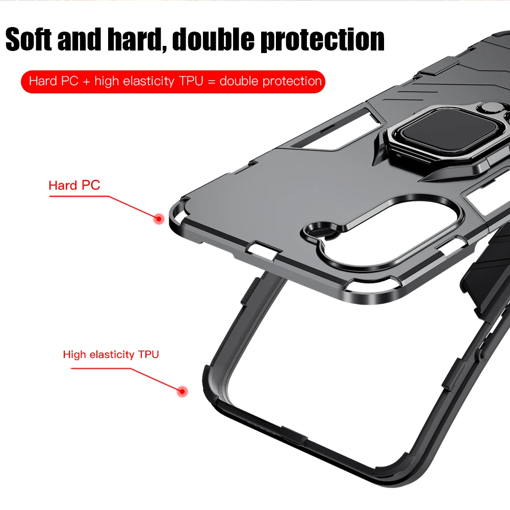 Shockproof Armor Case with Silicone+PC Ring Stand Holder – KEYSION