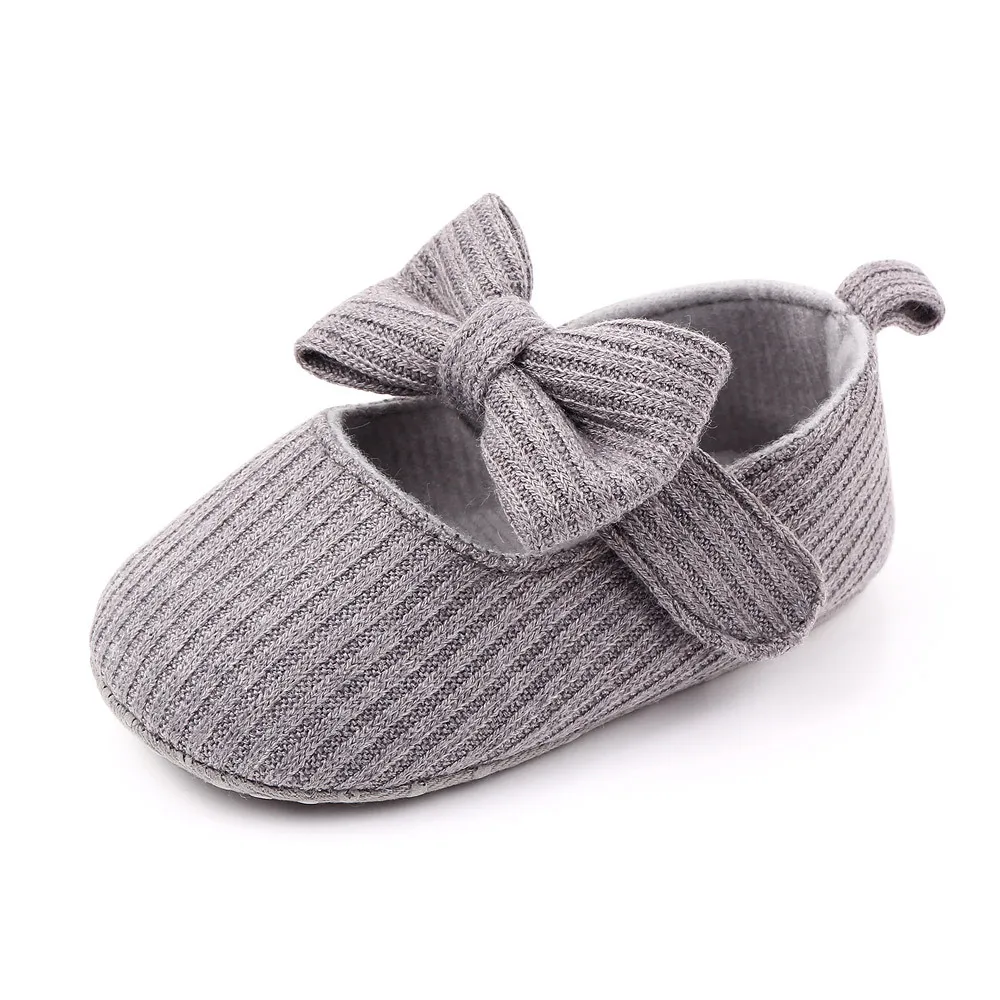 Baby Shoes Soft Sole Shoes Baby Princess Shoe Baby Girl Bowknot Shoes Breathable Soft Sole Anti-Slip First Walkers Prewalker Crib Shoes