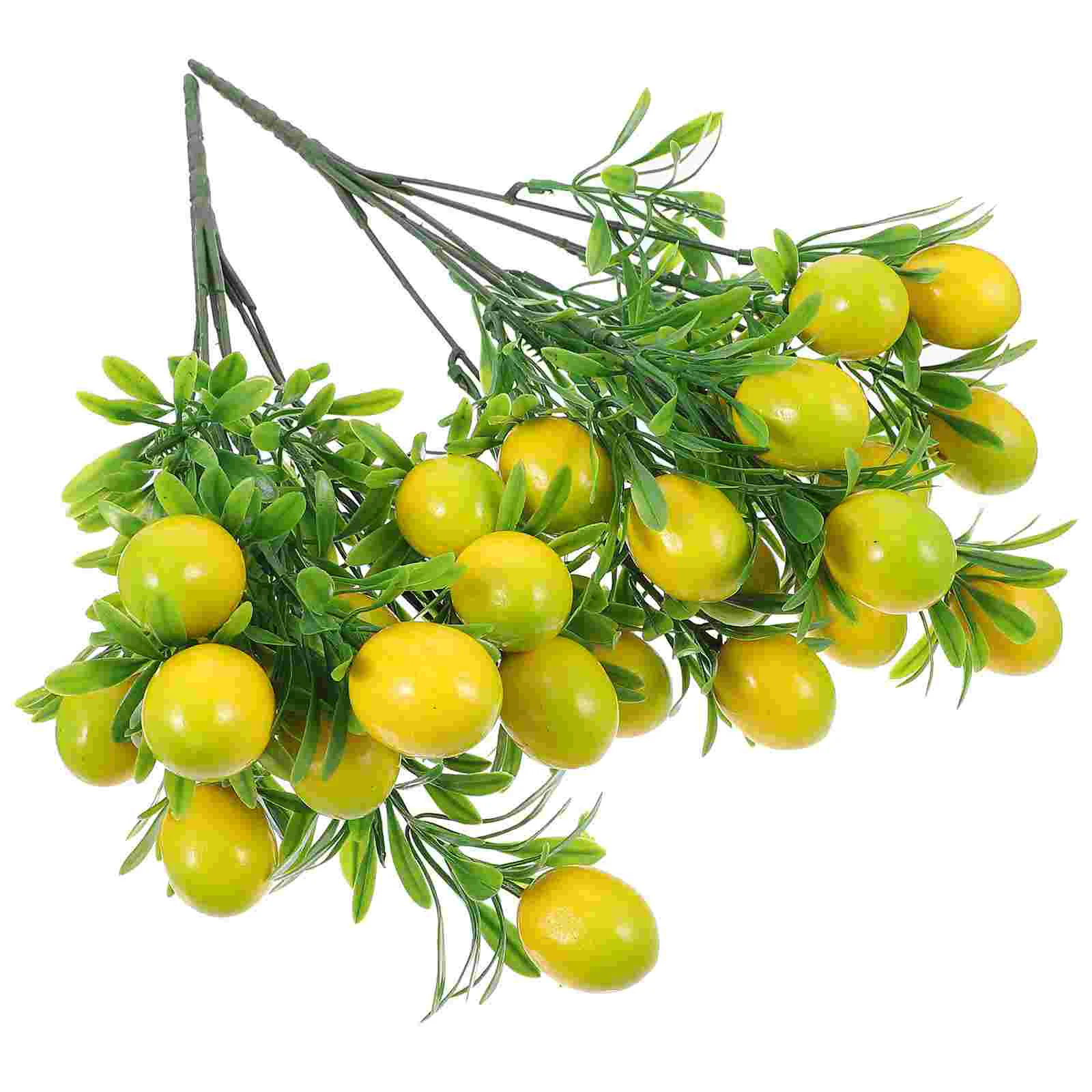 2pcs Artificial Lemon Branch Artificial Lemon Stem Decors Fake Fruit Branches Vase Filling Decors artificial fruits and vegetables