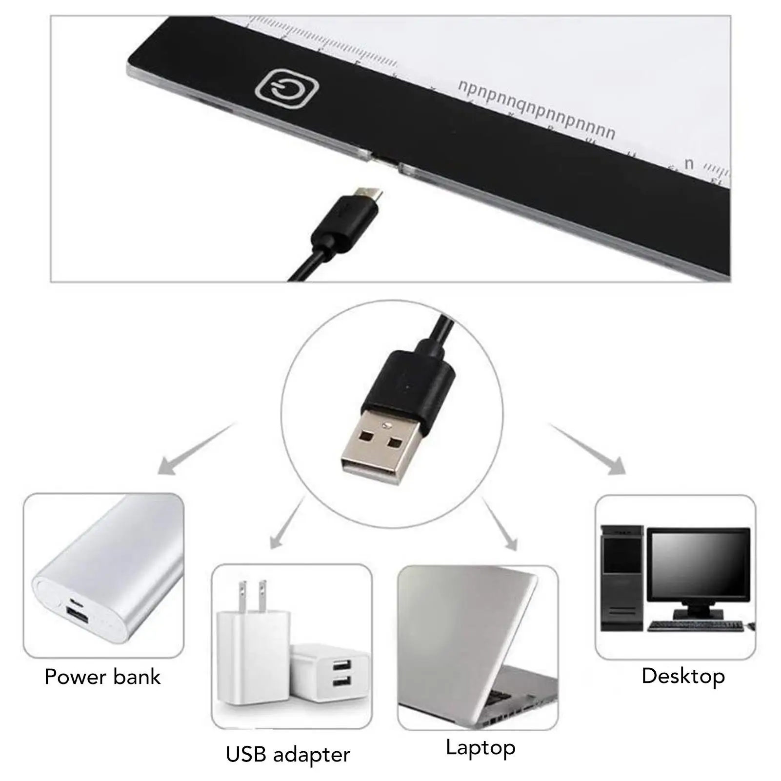그림용 USB 전원 A3 라이트 보드 트레이서, 12000K LED 무단 조광 스케치 트레이싱 패드