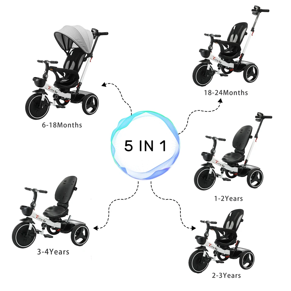 Ubravoo 5 in 1 Baby Stroller Tricycle Bike