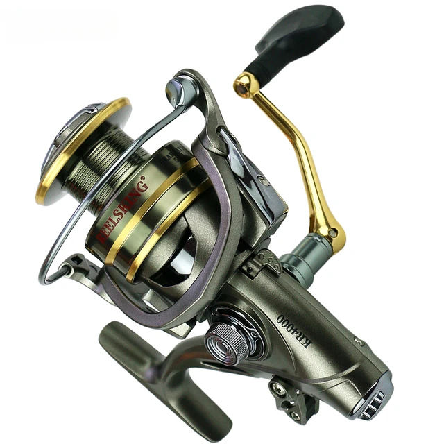 Carp Fishing Reel with Spare Spool Double Brake System Bait Feeder