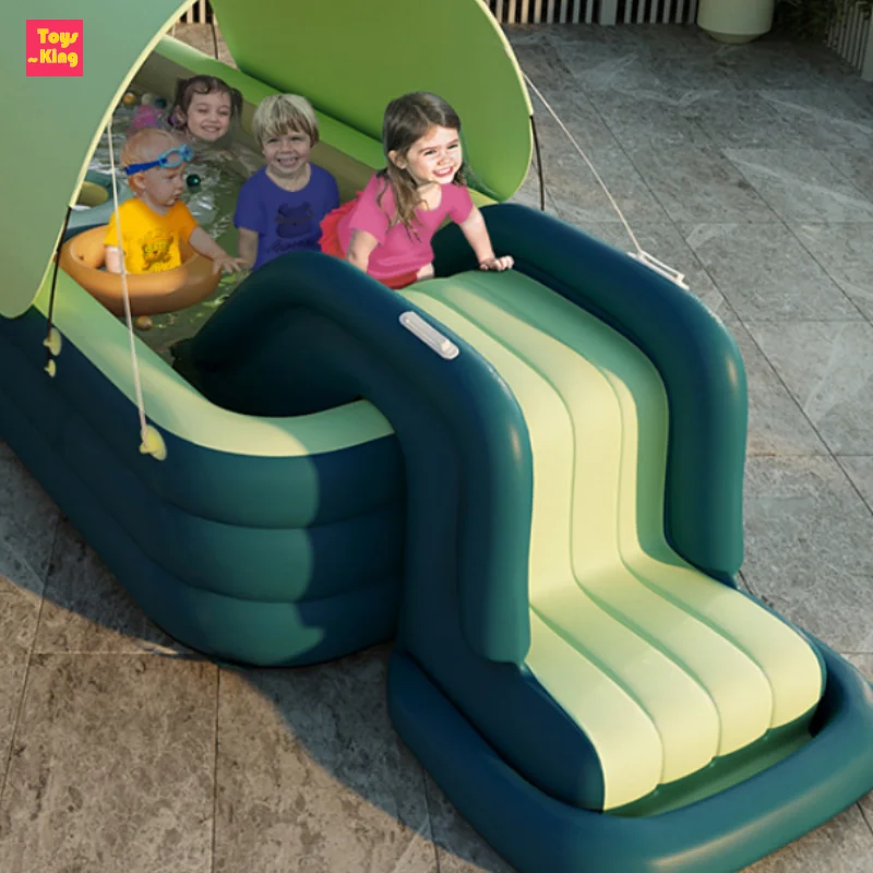 Water Slides Pools Family Inflatable Swimming Pool Accessories Baby Pools Outdoor Folding Paddling Kids Summer Water Game Toys