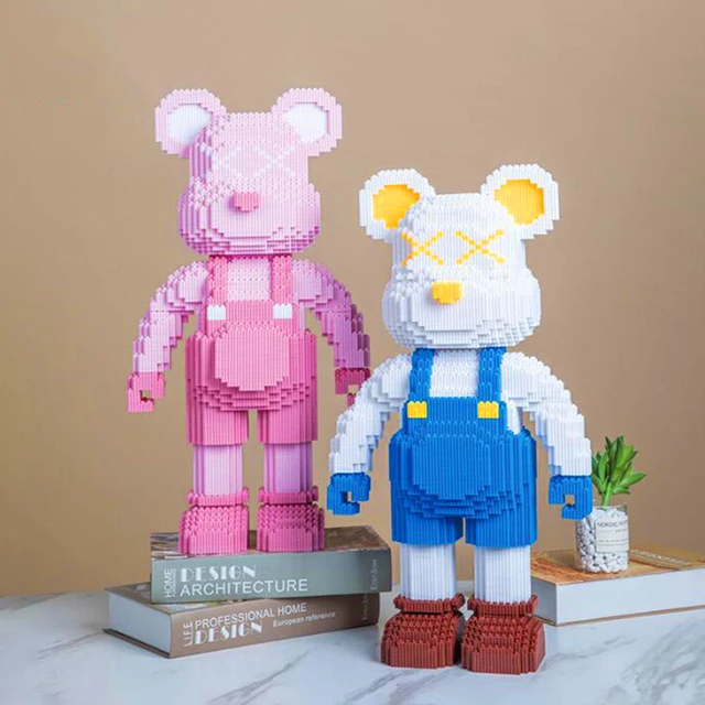Violence Bear Building Block Toy Height Lovely particles DIY Assembly Painting Bear 3D Model Children's Toys Birthday Xmas Gift 3