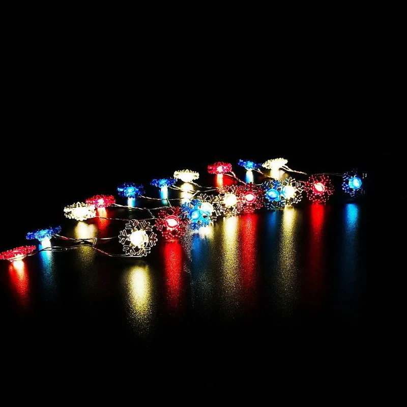 Snowflake Shape String Lights For Patio Micro 3m 20-led Timer Control Waterproof Battery Powered 5v