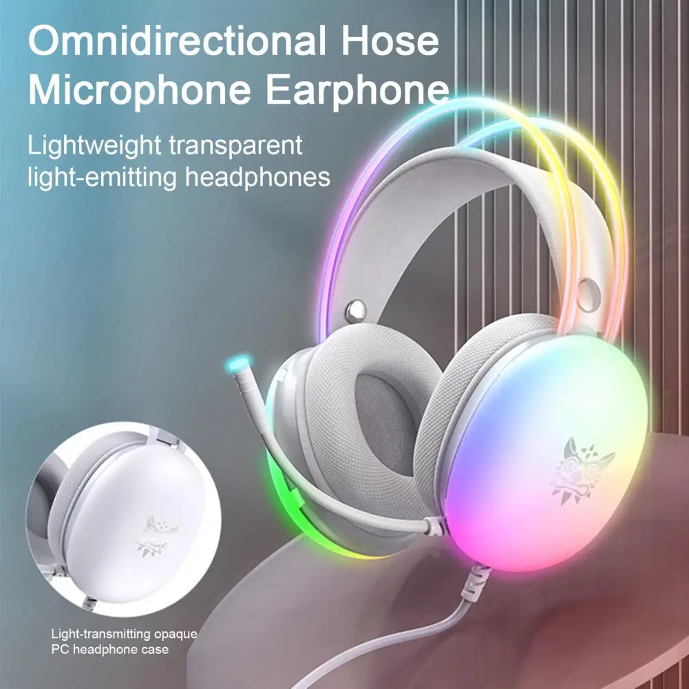 

Handsfree Wired Headset Adaptive Suspension Head Beam Earphone with MIC Stable Transmission Sensitive Earphone Game Supplies