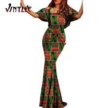 

Robe Africaine Femme Ankara Print African Dresses for Women Elegant Dashiki Women Evening Dress Maix Long Pleated Dress WY6394