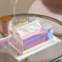 Creative Acrylic Tissue Face Towel Storage Box, Household, Living Room, Toilet, Wall Hanging Paper Box, Tissue 1