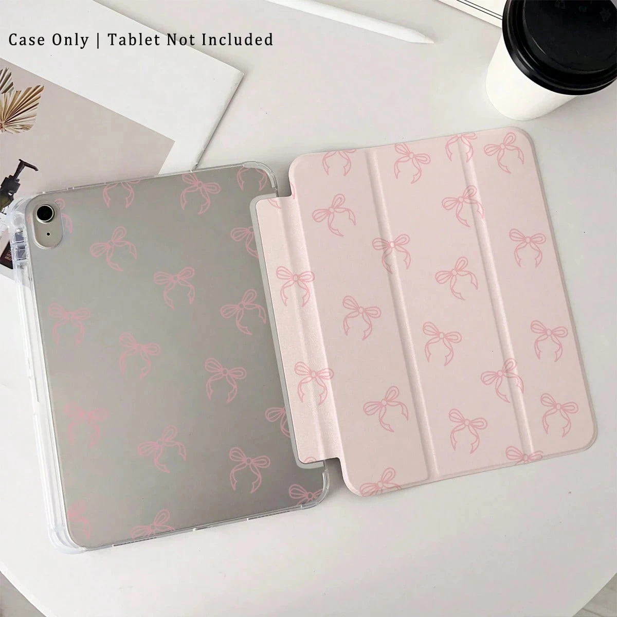 Pink Bowknot Tri-Fold Tablet Case