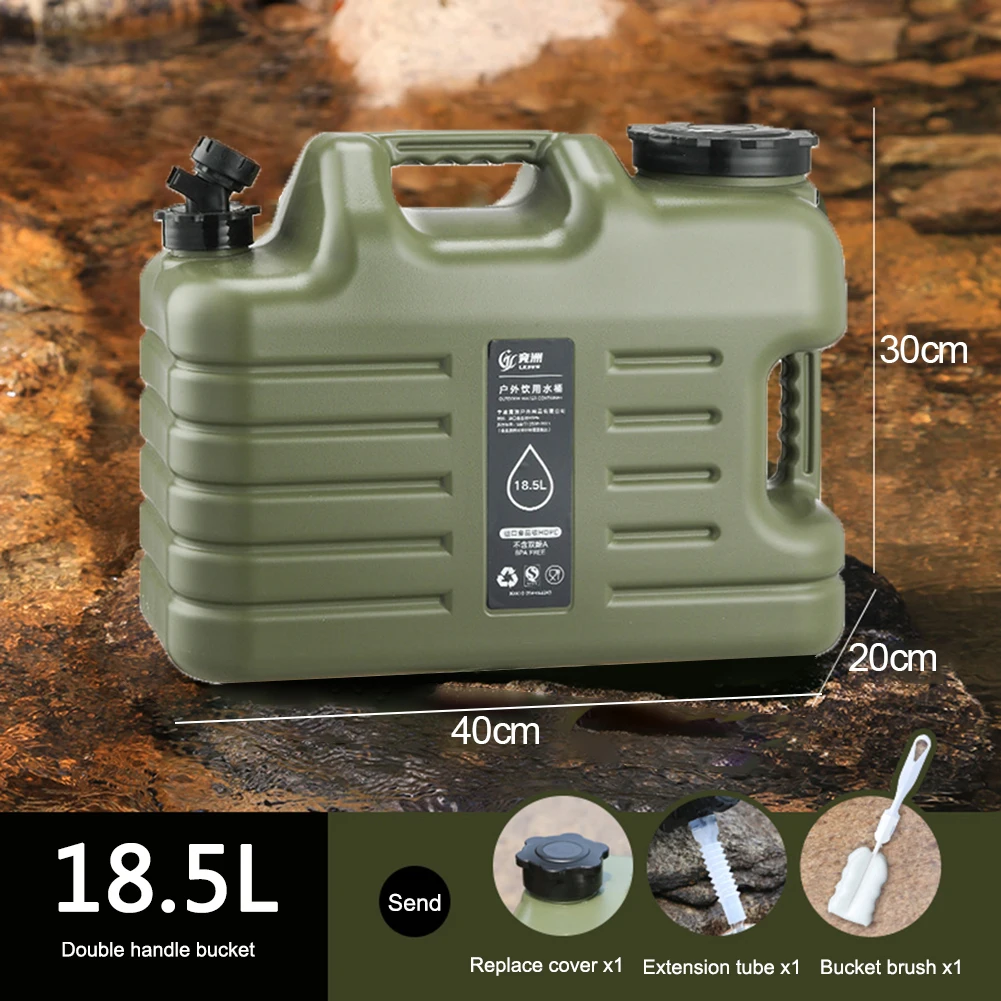 18.5L Water Bucket Large Capacity Portable Camping Bucket Water Storage with Detachable Faucet for Camping Fishing Picnic Hiking 6
