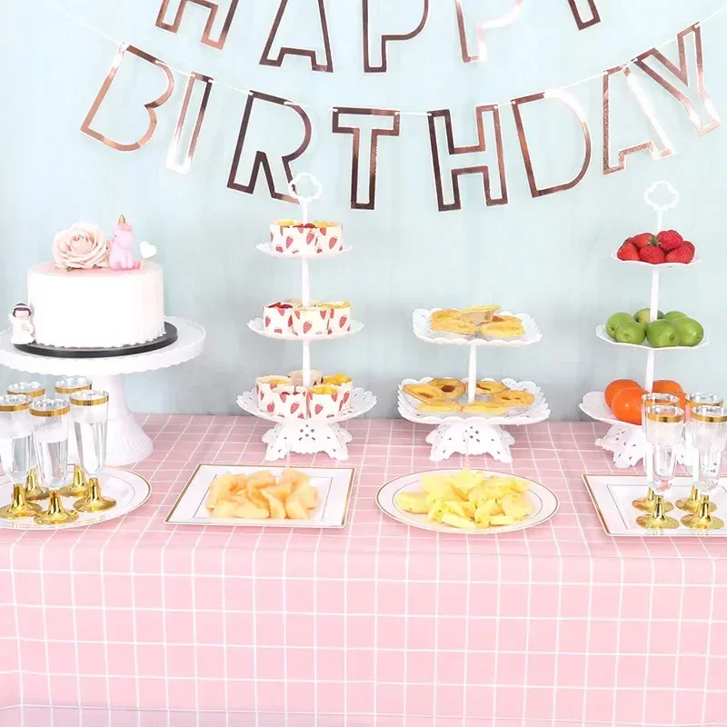 Birthday Cake Stand Display Stand Removable Dessert Tray Birthday Party Snack Fruit Plate Display Party Supplies