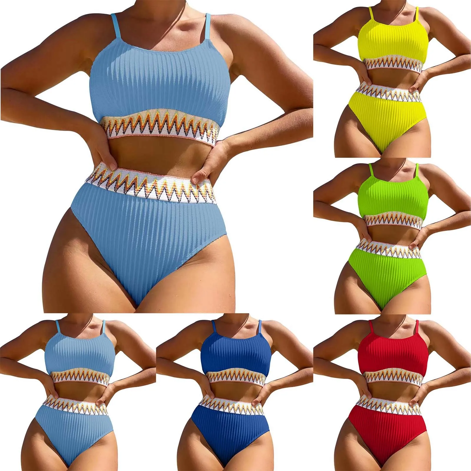 

Новинка 2024, летний купальник, женская мода, повседневный однотонный раздельный купальник из двух частей без кукол с нагрудной подкладкой, Раздельный купальник