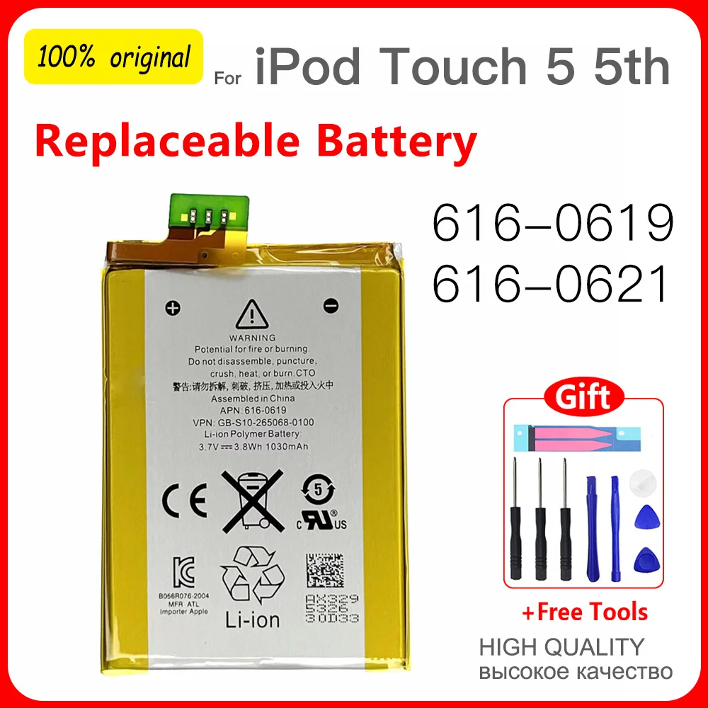 Batteria Sostituibile 616-0619 A1421 Batteria Ai Polimeri Per Ipod Touch 5 5Th 5G 616-0621 616-0619 Batterie Lis1495Appcc + Strumenti Gratuiti