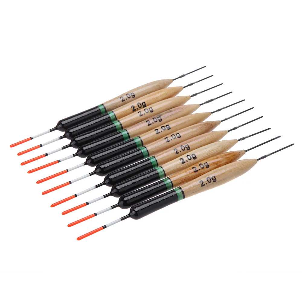 Lixada 10Pcs 2g Fishing Floats Paulownia Wood Outdoor Float Fishing Tackle Tools