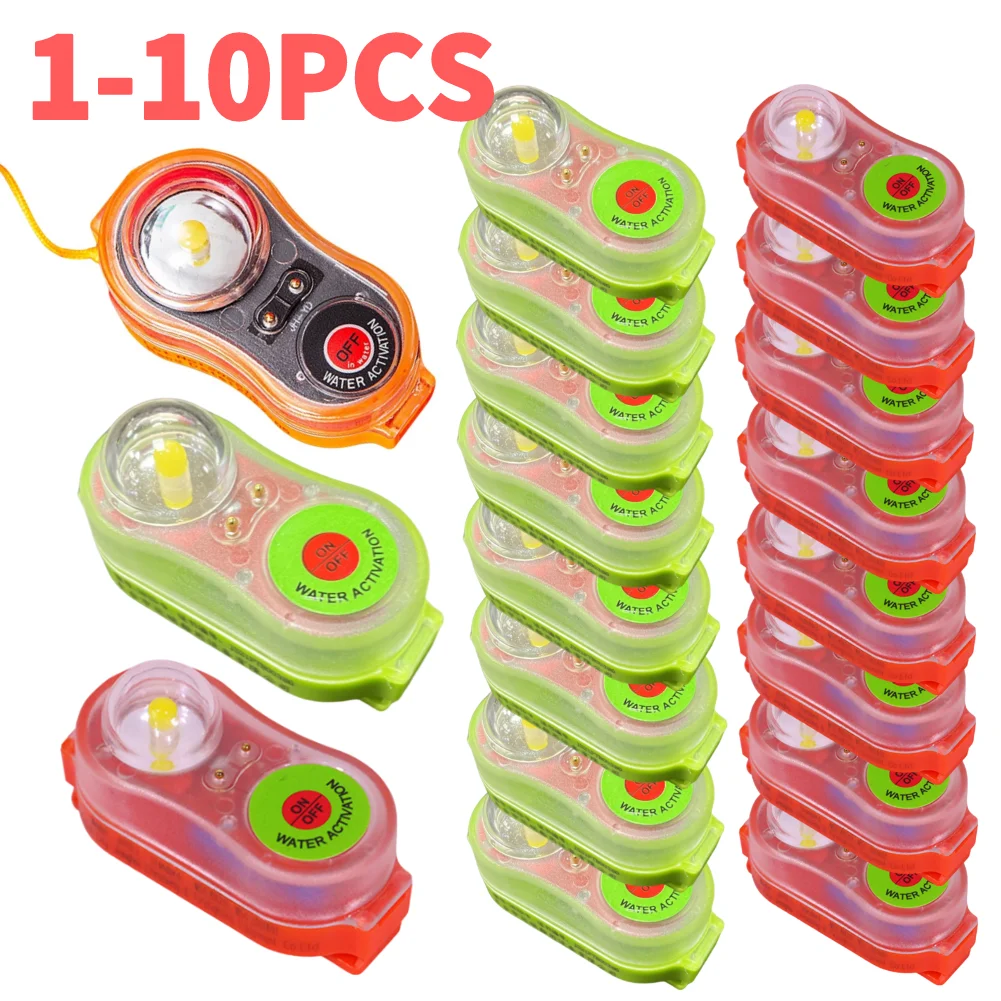 1-10pcs Surfing Life Jacket Light LED Lithium Lamp Position Indicator Life Vest Signal Light Waterproof Saving Warning Lamp life jacket
