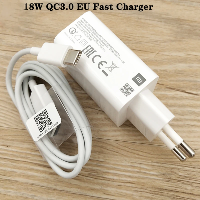 Original For Xiaomi Redmi Note 9 Pro QC3.0 Fast USB Wall Charger 3A Type C Cable Quick Charge For Mi 8 9 se Redmi Note 8 9 8t 9s usb c 61w