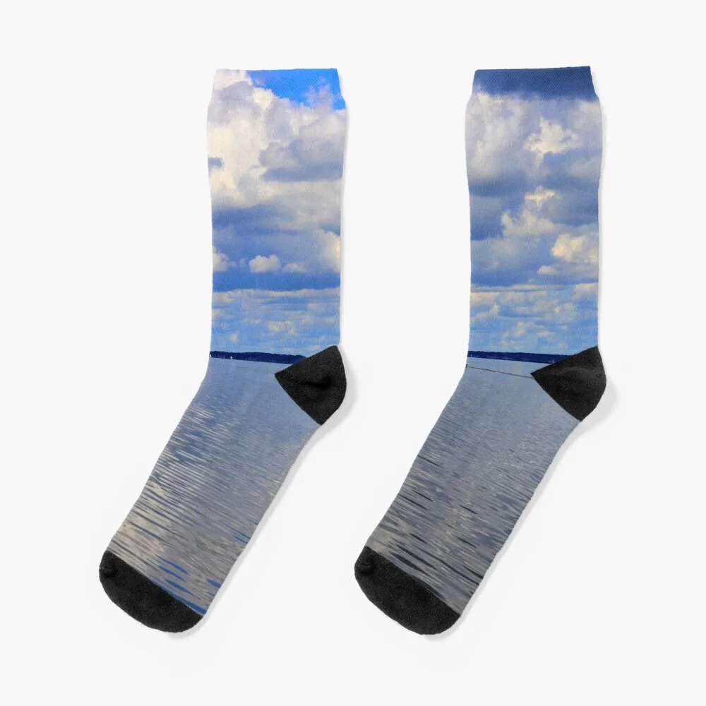 Boat on a Lake Socks new in's socks socks for christmas Socks Man Women's a day at the lake fishing socks