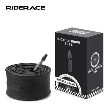 Camera d'aria per bicicletta RIDERACE 20 26 27.5 29 17.5/2.125/2.4 per pneumatici MTB Mountain Bike, valvola Schrader Presta AV F/V da 48mm, in gomma butilica