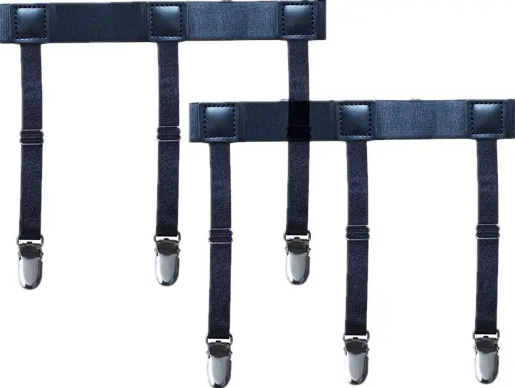 1 Pair Elastic Mens Shirt Stays Striped Suspenders Straps Anti-skid Belt Garters Nylon Adjustable Shirt Holders For Male