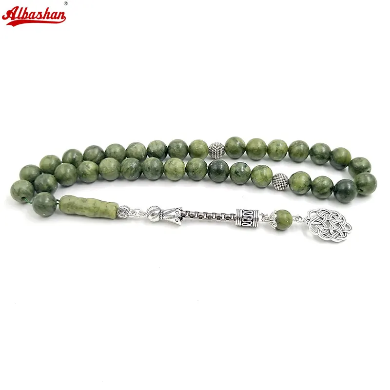 TasbihNaturalPeridotstone33prayerbeadsMuslimBraceletMisbaha
