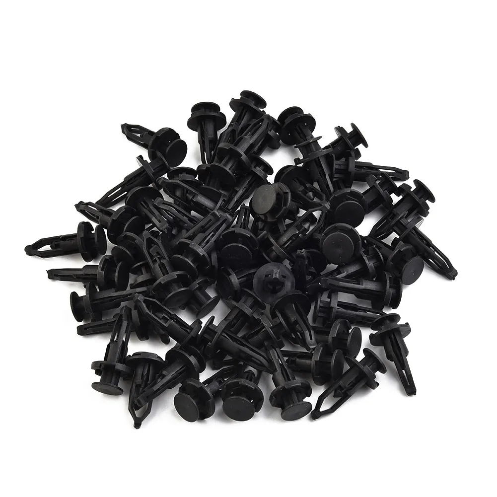 

Push-type Clamp Plastic Fastener Clips Fixed Push pins Black Decor Fender rivets Accessory Bumper Cover 9mm Automotive