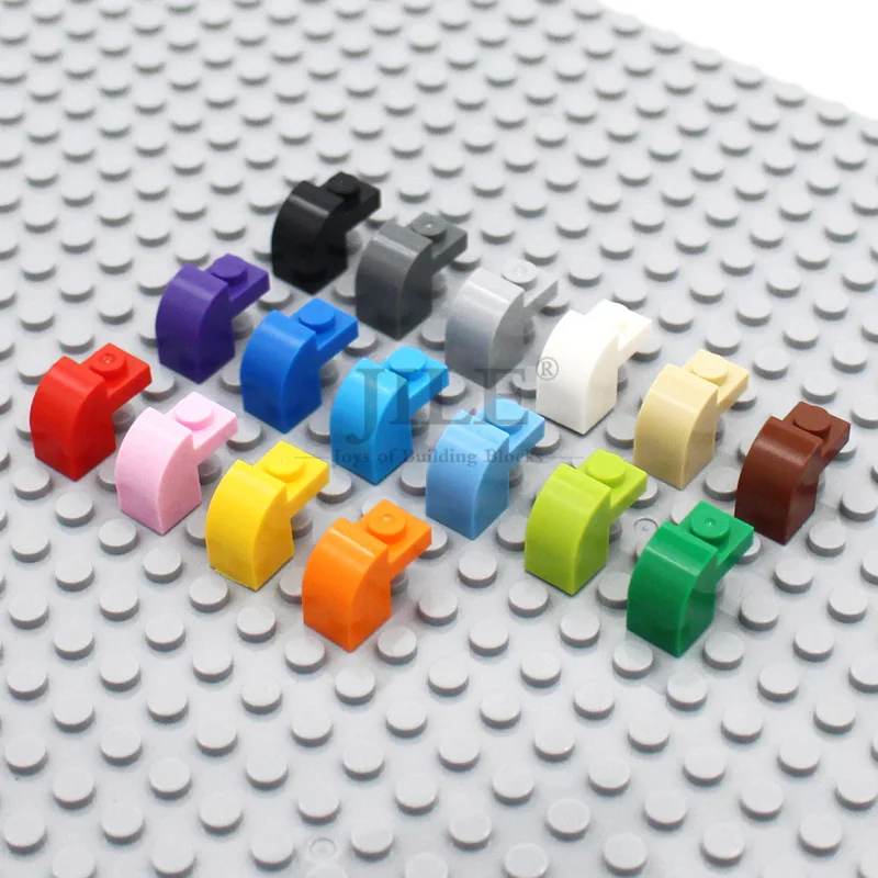 50pcs MOC 빌딩 블록 슬로프 곡선 2x1x1 1/3 Recessed Stud 6091 DIY Enlighten Bricks 호환 조립 입자