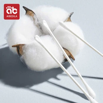 AIBEDILA Double Cotton Baby Swab Makeup Nose Ear Sticks Cleaning Lint Free 600PCS Cotton Spiral Ear Care Buds Swabs Care Tools 6