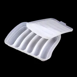 DIY Silicone Sausage Mold with Lid for Baby Food and Hot Dog Making (Translucent White)