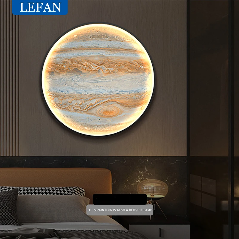 Nordic Decorative painting with led light Mars wall lamp Living room decor lighting Bedroom Night light Uranus Mercury Neptune images - 6