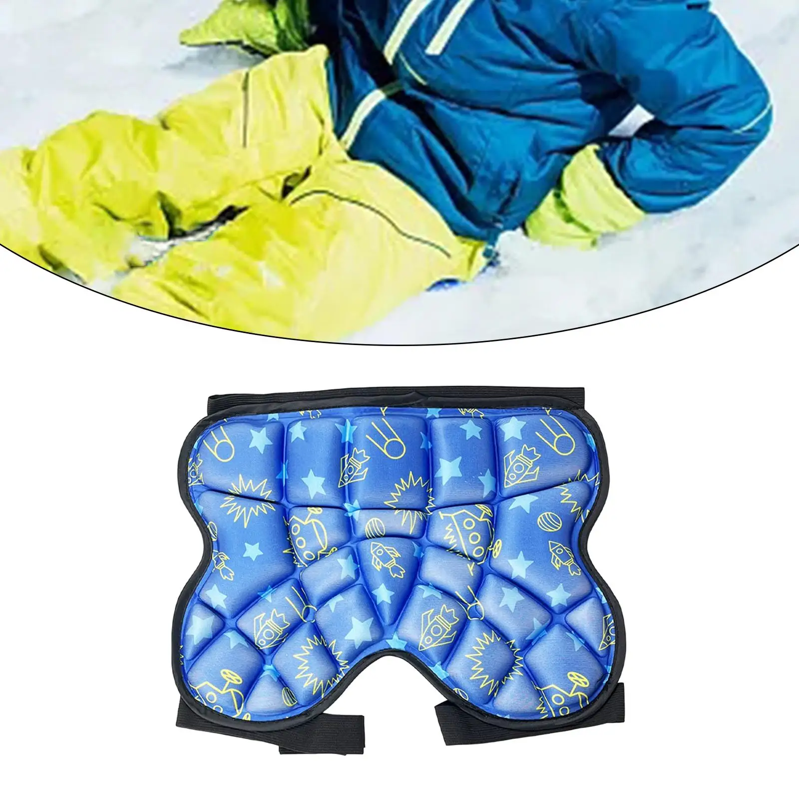 Kids Sponge Skid Hip Pad Butt Pads Ski Protective Hip Pad Padded Knee Shorts Adjustable for Skateboard Snowboarding