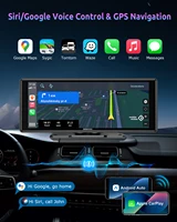 ESSGOO Caméra de tableau de bord portable universelle 10,26 pouces, CarPlay sans fil, Android Auto, écran HD 1600*600, GPS, Mirror Link, FM, USB, BT, AUX, TF 3