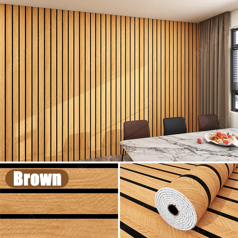 DIY Wood Grain Wallpaper Modern Wall Decor Self Adhesive Removable Waterproof for Kitchen Furniture Drawers Living Room Bedroom