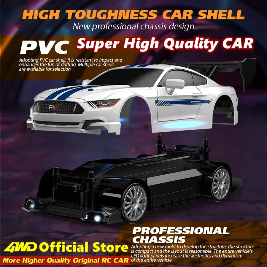 4WD RC Drift Car Remote Control GTRPRO AE86PRO Model 4x4 Racing RTR Radio Truck Vehicle Toy Gift for Boy Girl Children Kid Adult 4