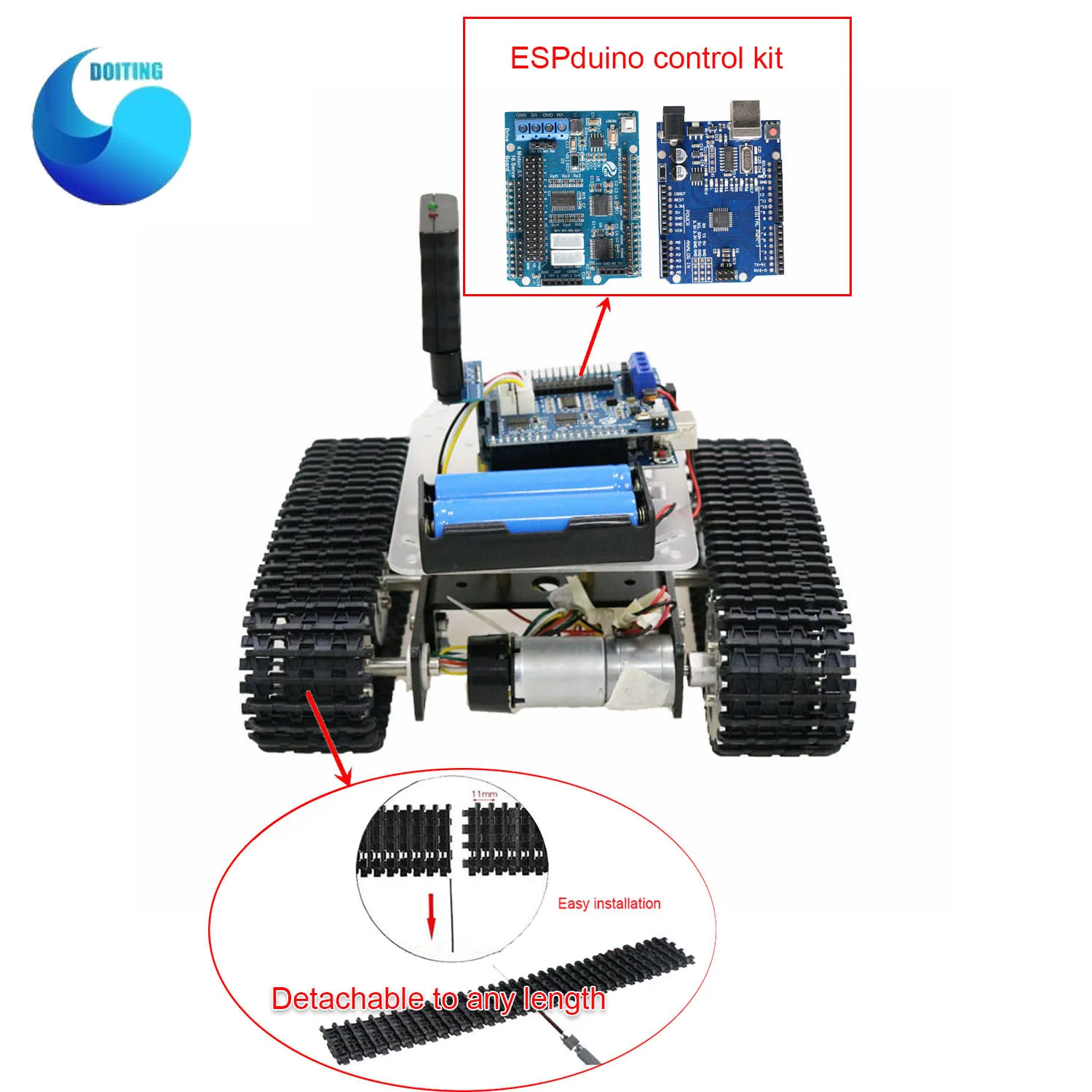 핸들/블루투스/WiFi RC 제어 제어 도로 모터 드라이버 보드, WiFi가 포함된 Arduino용 미니 T100 로봇 탱크 섀시 차량용 키트