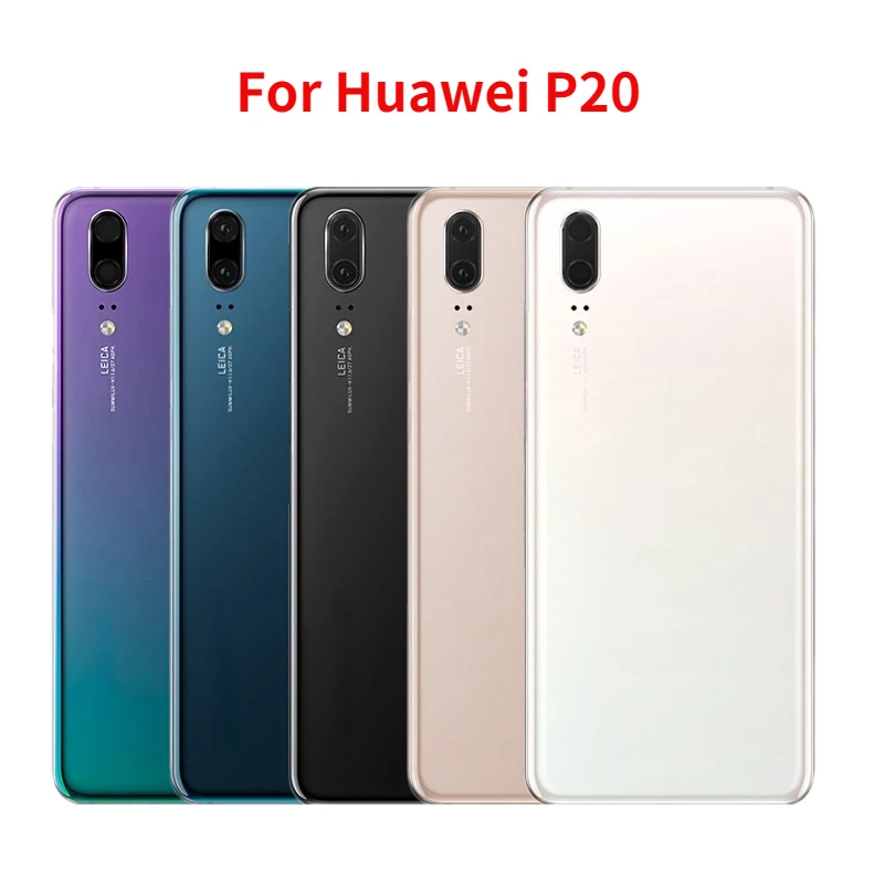 

Original Back Cover For Huawei P20 EML L09 L22 Battery Cover Glass Rear Door Back Housing Case Replacement with Camera lens