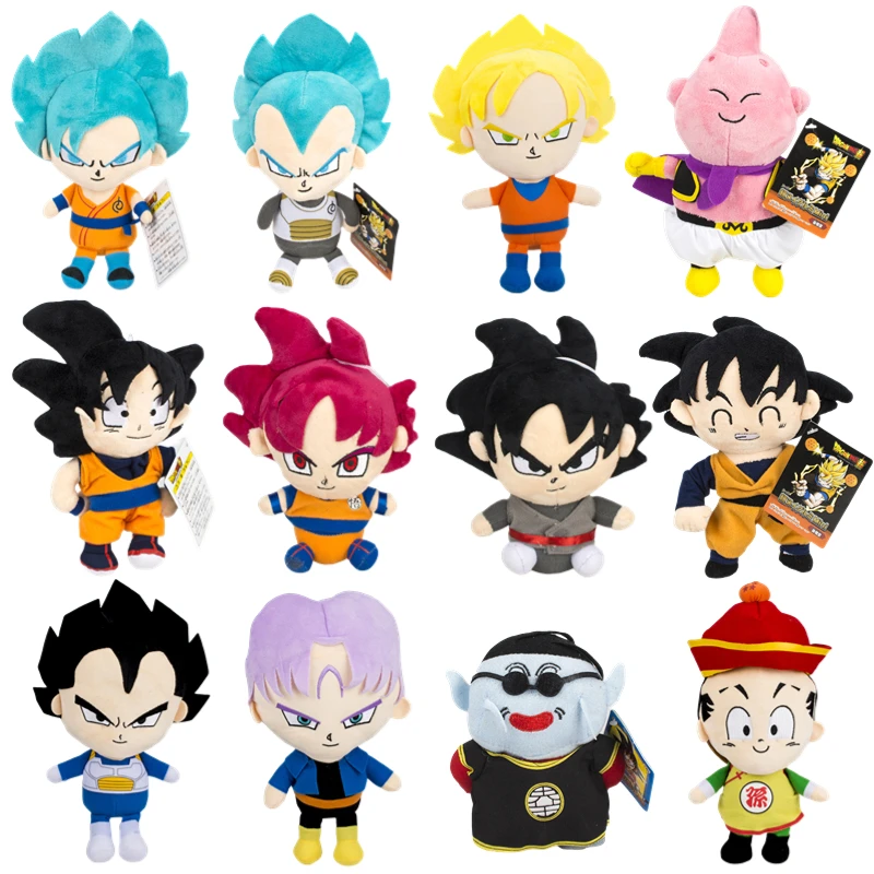 

Japan Anime 20cm Dragon Ball Z Plush Toys Super Saiyan Goku Vegeta Trunks Majin Buu Gohan Cartoon Figure Stuffed Dolls Kids Gift