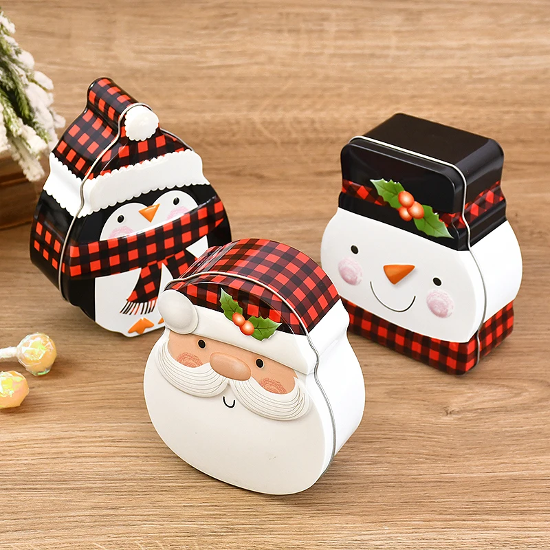 Christmas Gingerbread Iron Candy Boxes Merry Christmas Decorations for Home New Year Xmas Gifts Box Christmas Ornaments Navidad
