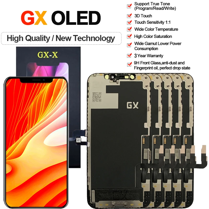 Original GX SOFT OLED LCD Display Pantalla Replacement For iPhone X XS  Xsmax 12mini 11Pro 12Pro MAX Digitizer Panel Touch Screen