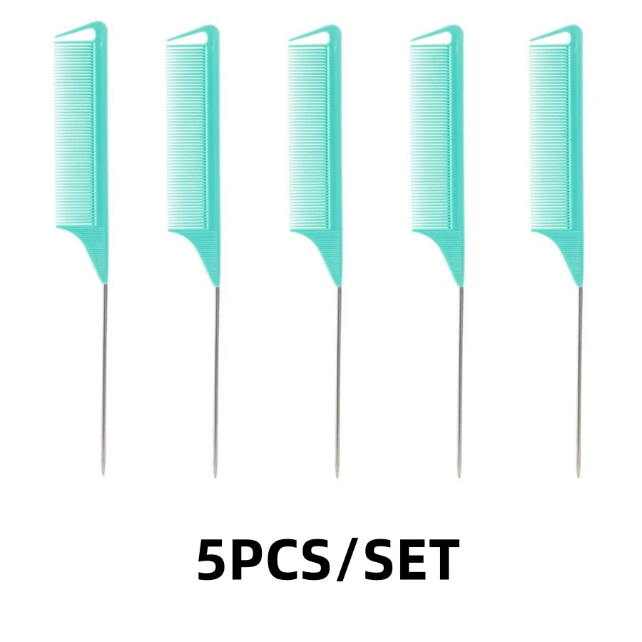 Professional Candy Color Pointy Tail Hair Styling Comb Set - 5/12 Pieces
