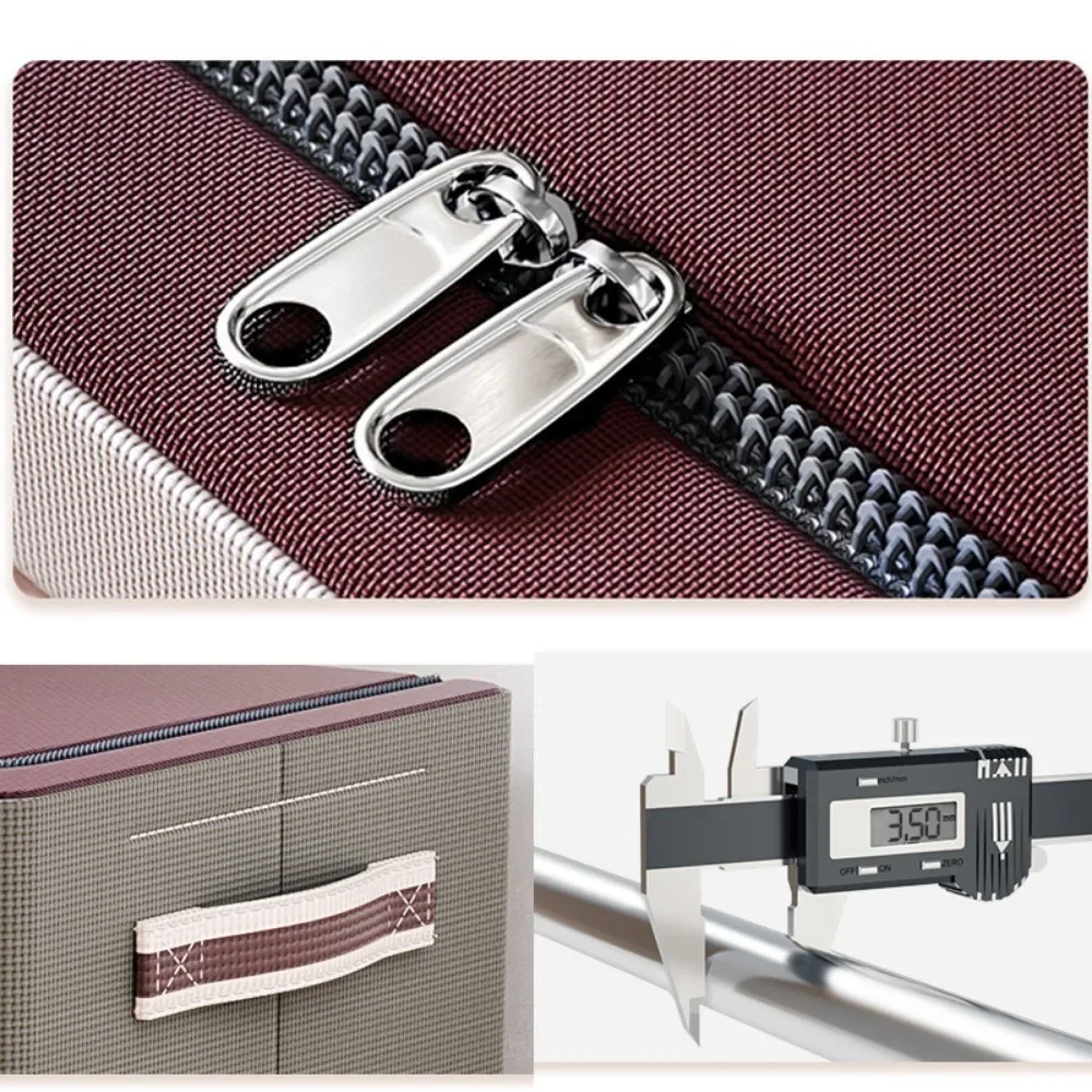 Large Capacity Clothes Storage Box Foldable Oxford Cloth Dustproof Storage Box with Zipper Wardrobe Organizer Household Items 5