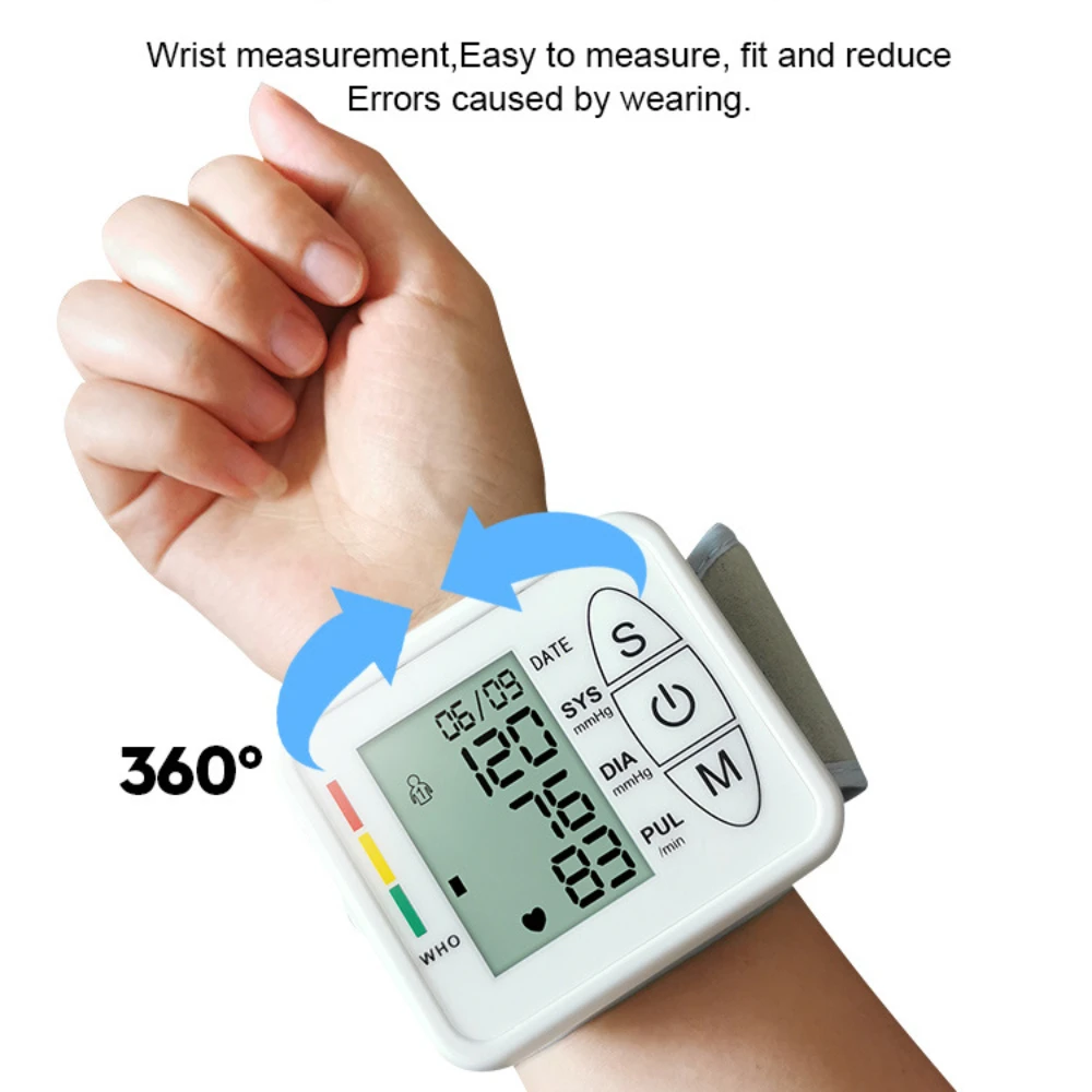 Wrist Electronic Blood Pressure Monitor, Household Fully Automatic Blood Pressure Measurement Portable Measuring Instrument
