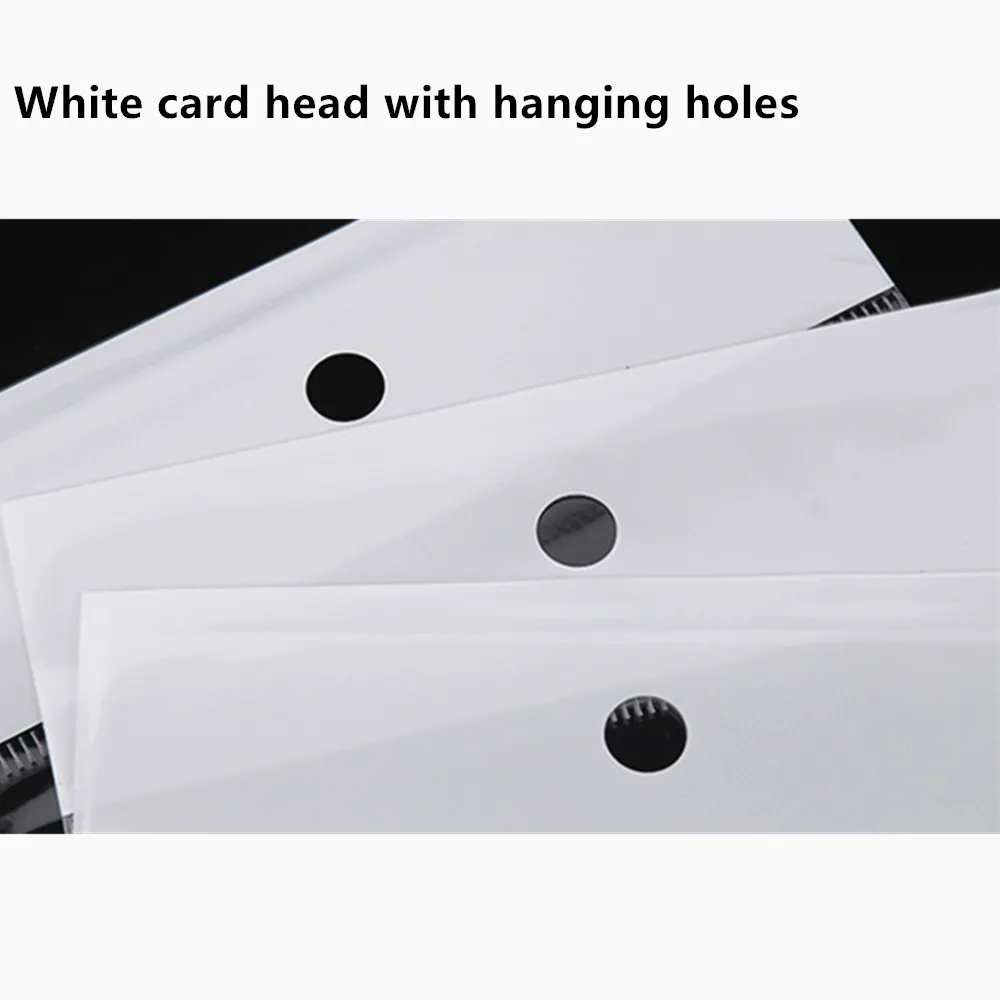 200pcs Self Adhesive Seal OPP Bags with White cardboard and Hanging Holes - Transparent Plastic Poly Bag Jewelry Gift Packaging 4
