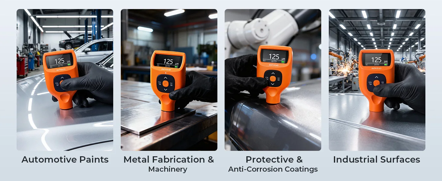 Coating Thickness Gauges, Paint Depth Gauge Meter with Backlight LCD Display for