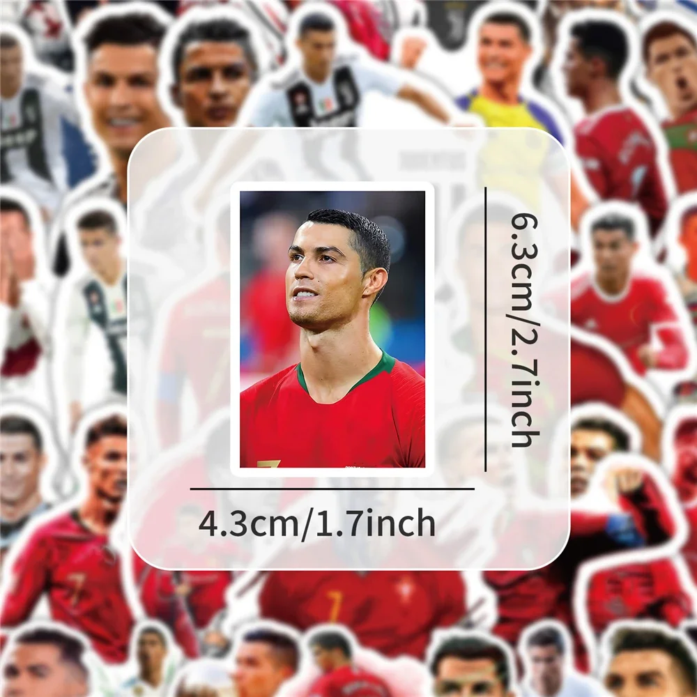 Sports Football Star Popular Character C Ronaldo Poster Self-adhesive Art Waterproof Sticker Coffee House Bar Room Wall Stickers