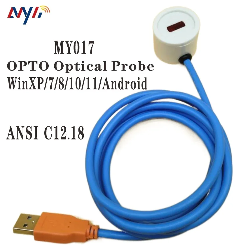 Win7/8/10/11 USB to ANSI Optical Probe C12.18 For Round Socket Energy Meter Kwh Meter Readout