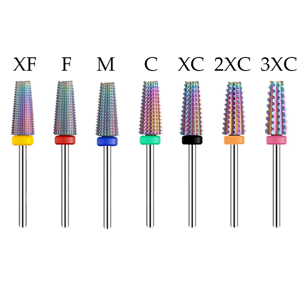 Purple 5-in-1 Tapered Carbide Nail Drill Bit for Manicure and Gel Acrylic Removal