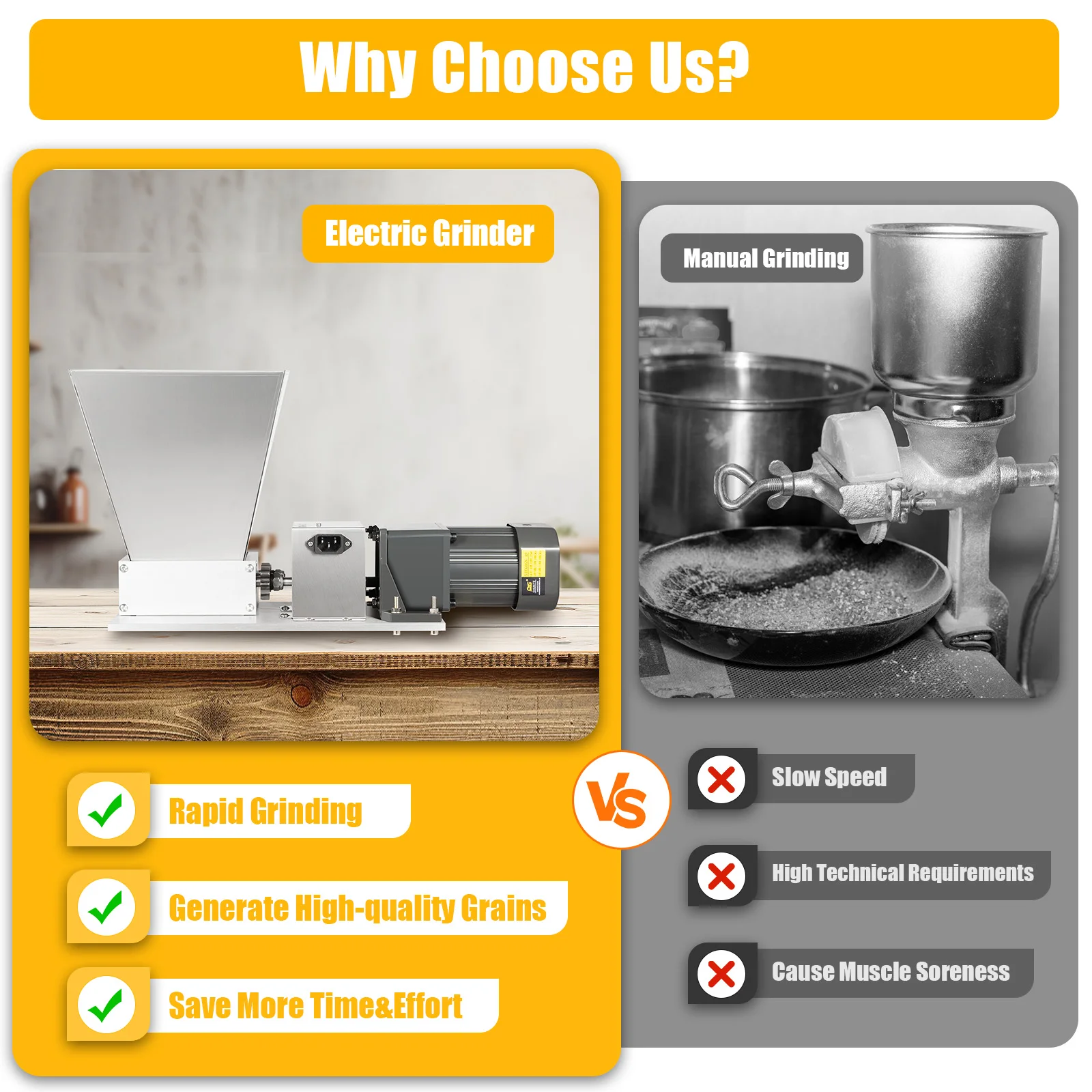 110V Electric Grain Mill Grinder 2 Roller Crusher Heavy Duty Malt Mill Homebrew Crusher