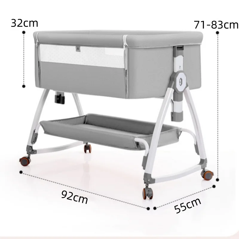 سرير أطفال محمول متعدد الوظائف بعمر 0-2 سنة قابل ل...